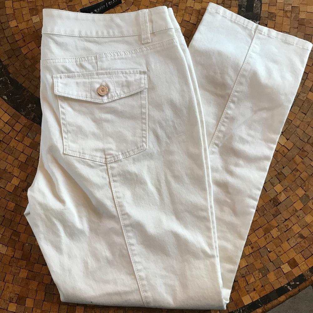 NWT WHBM Womens Blanc Slim Ankle Pants